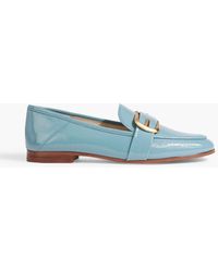 Sam Edelman - Leonie Buckle-embellished Faux Patent-leather Loafers - Lyst
