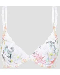 Lise Charmel Embellished Floral-print Mesh Push-up Bra - White
