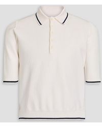 Thom Browne - Silk And Cotton-blend Piqué Polo Shirt - Lyst