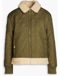 Sandro - Faux Shearling-trimmed Quilted Shell Jacket - Lyst