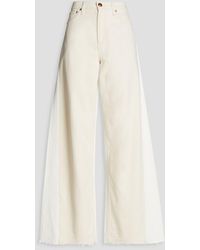 Rag & Bone - Sophie Two-tone High-rise Wide-leg Jeans - Lyst