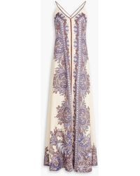 embroidered flower maxi dress Floral Embroidered Maxi Dress With Sheer Flutter Sleeves In Blush Multi