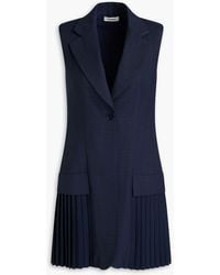 Sandro - Pleated Crepe Mini Tuxedo Dress - Lyst