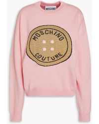 Moschino - Metallic Intarsia Wool Sweater - Lyst