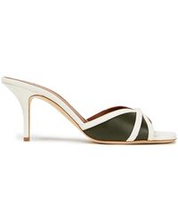 Malone Souliers Perla 70 Two-tone Leather Mules - Green