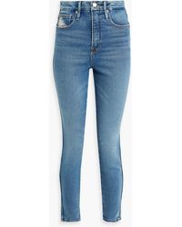 GOOD AMERICAN - Good Curve Distressed High-rise Skinny Jeans - Lyst