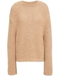 Nanushka - Saio Split-back Ribbed Cotton-blend Sweater - Lyst