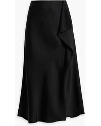 Jonathan Simkhai - Blane Draped Satin-Crepe Midi Skirt - Lyst