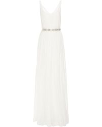 Stella McCartney Embellished Gathered Silk-chiffon Gown - White