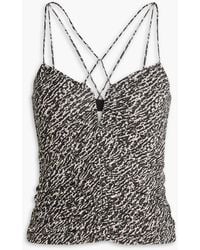 Isabel Marant - Leila Ruched Printed Stretch-Jersey Top - Lyst