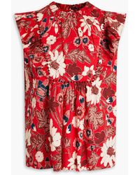 Ulla Johnson - Ida Ruffled Floral-print Cotton-blend Top - Lyst
