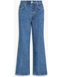 Rag & Bone - Miramar hose mit weitem bein aus baumwollfleece mit print und denim-effekt - Lyst