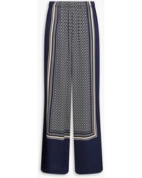 Rag & Bone - Printed Satin Wide-Leg Pants - Lyst