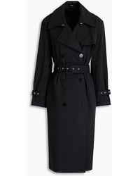 Theory - Double-breasted Cotton-blend Trench Coat - Lyst