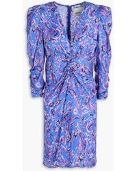 Isabel Marant - Aliniza Ruched Floral-print Jacquard Mini Dress - Lyst