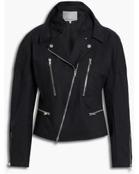 3.1 Phillip Lim Cotton-blend Biker Jacket - Black