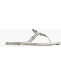 Tory Burch - Miller Embellished Leather Sandals - Lyst