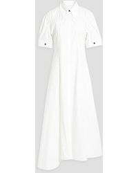 Jil Sander - Asymmetric Cotton-poplin Maxi Shirt Dress - Lyst