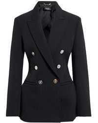Versace - Double-breasted Wool-blend Crepe Blazer - Lyst