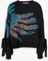 Diane von Furstenberg - Jasleen Metallic Jacquard-knit Wool Sweater - Lyst