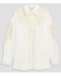 Zimmermann - Guipure Lace-trimmed Linen Shirt - Lyst