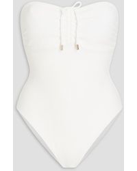 Melissa Odabash - St. Kitts Ruched Cutout Seersucker Bandeau Swimsuit - Lyst