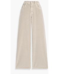 Brunello Cucinelli - Cotton-Velvet Straight-Leg Pants - Lyst