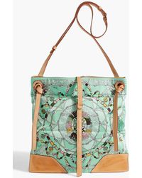 Emilio Pucci - Leather-trimmed Printed Satin-twill Shoulder Bag - Lyst