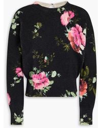 Erdem - Pullover aus merinowolle mit floralem print - Lyst