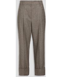 Brunello Cucinelli - Houndstooth Wool And Cashmere-blend Flannel Tapered Pants - Lyst