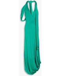 Victoria Beckham - Open-Back Draped Satin-Jersey Maxi Dress - Lyst