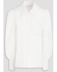 Zimmermann - Broderie Anglaise-trimmed Linen Shirt - Lyst