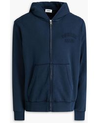 Sandro - Distressed french cotton-terry zip-up hoodie - Lyst