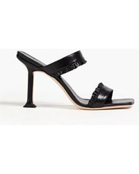 BY FAR - Pina Ruffled Leather Mules - Lyst