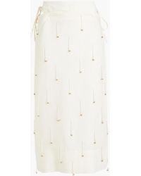 Jacquemus - La Jupe Blé Cutout Embellished Linen-canvas Midi Skirt - Lyst