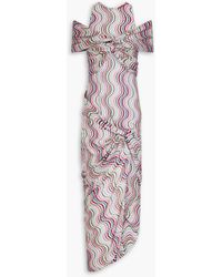 Missoni - Cold-shoulder Twisted Metallic Crochet-knit Maxi Dress - Lyst