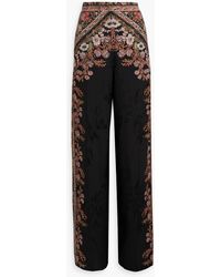 Etro - Floral-print Jacquard Wide-leg Pants - Lyst