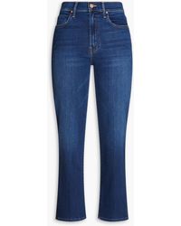 Mother - The Kick It Cropped Mid-rise Straight-leg Jeans - Lyst