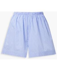 Baserange - Ole Striped Cotton-poplin Pajama Shorts - Lyst