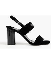 Tory Burch - Eleanor Embellished Velvet Slingback Sandals - Lyst
