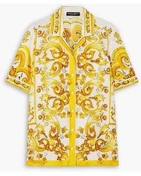Dolce & Gabbana - Maiolica Floral-Print Silk-Twill Shirt - Lyst