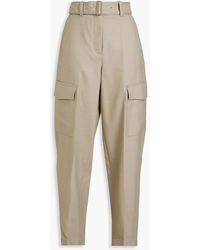 JOSEPH - Devonport Belted Wool-blend Twill Tapered Pants - Lyst