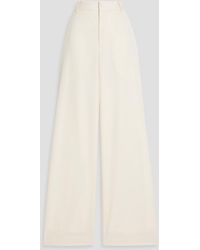 Balmain - Grain De Poudre Wool Wide-Leg Pants - Lyst