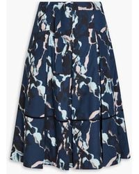3.1 Phillip Lim - Pleated Printed Lyocell And Cotton-Blend Poplin Midi Skirt - Lyst