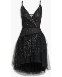 Valentino Garavani - Bead-embellished Tulle Mini Dress - Lyst