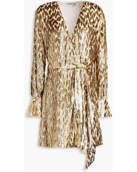 Jonathan Simkhai - Camryn Wrap-effect Fil Coupé Lurex And Silk-blend Mini Dress - Lyst