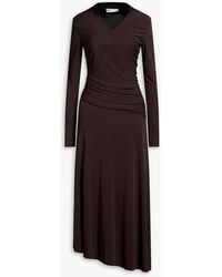 Tory Burch - Draped Jersey Midi Dress - Lyst