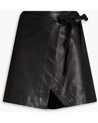 Rag & Bone - James Leather Mini Wrap Skirt - Lyst