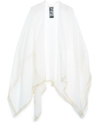Maje Metallic-trimmed Modal-blend Gauze Wrap Ivory - White