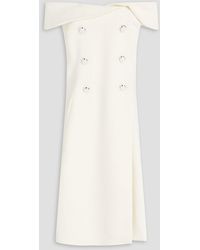Max Mara - Off-the-shoulder Embellished Crepe Midi Dress - Lyst